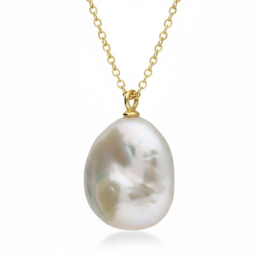 Baroque Freshwater Pearl Necklace – Sterling Silver & 14ct Gold Vermeil