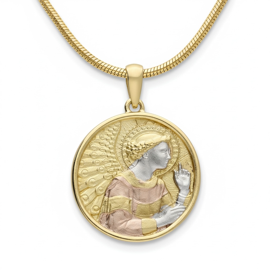 Sterling Silver Angel Gabriel Pendant - Twelve Silver Trees