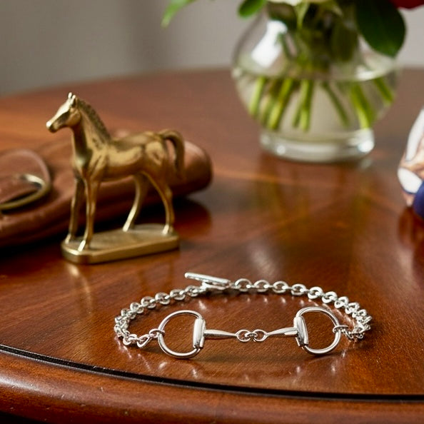 Chunky Sterling Silver Snaffle Bit Bracelet | Unisex Equestrian Jewellery