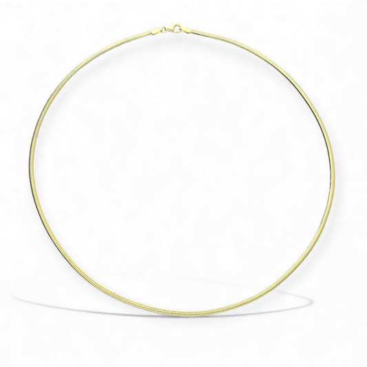 Sterling Silver Gold Plated Oval Snake Chain Necklace - Twelve Silver Trees