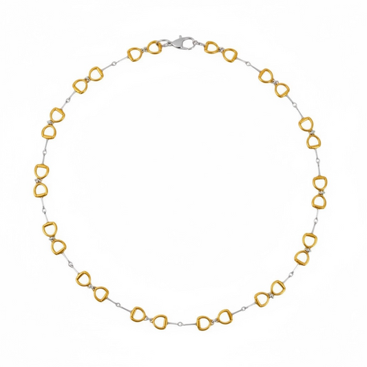 Continuous Snaffle Necklace Sterling Silver And 18 Carat Gold. - Twelve Silver Trees