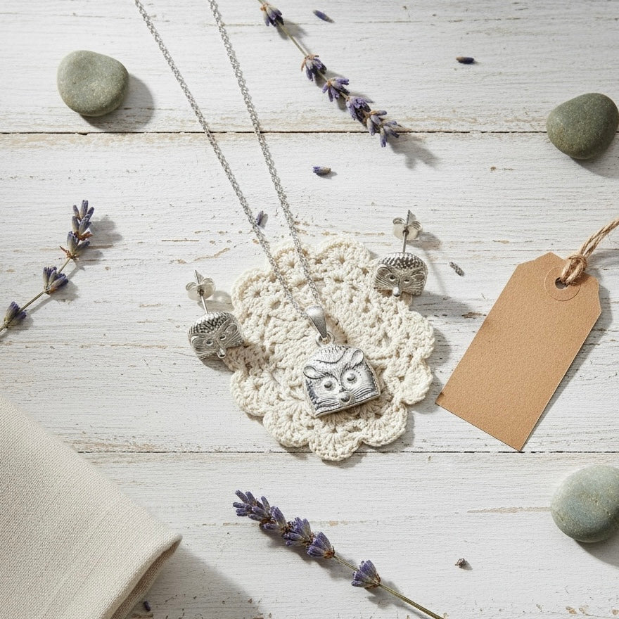Sterling Silver Hedgehog Pendant Necklace - Twelve Silver Trees