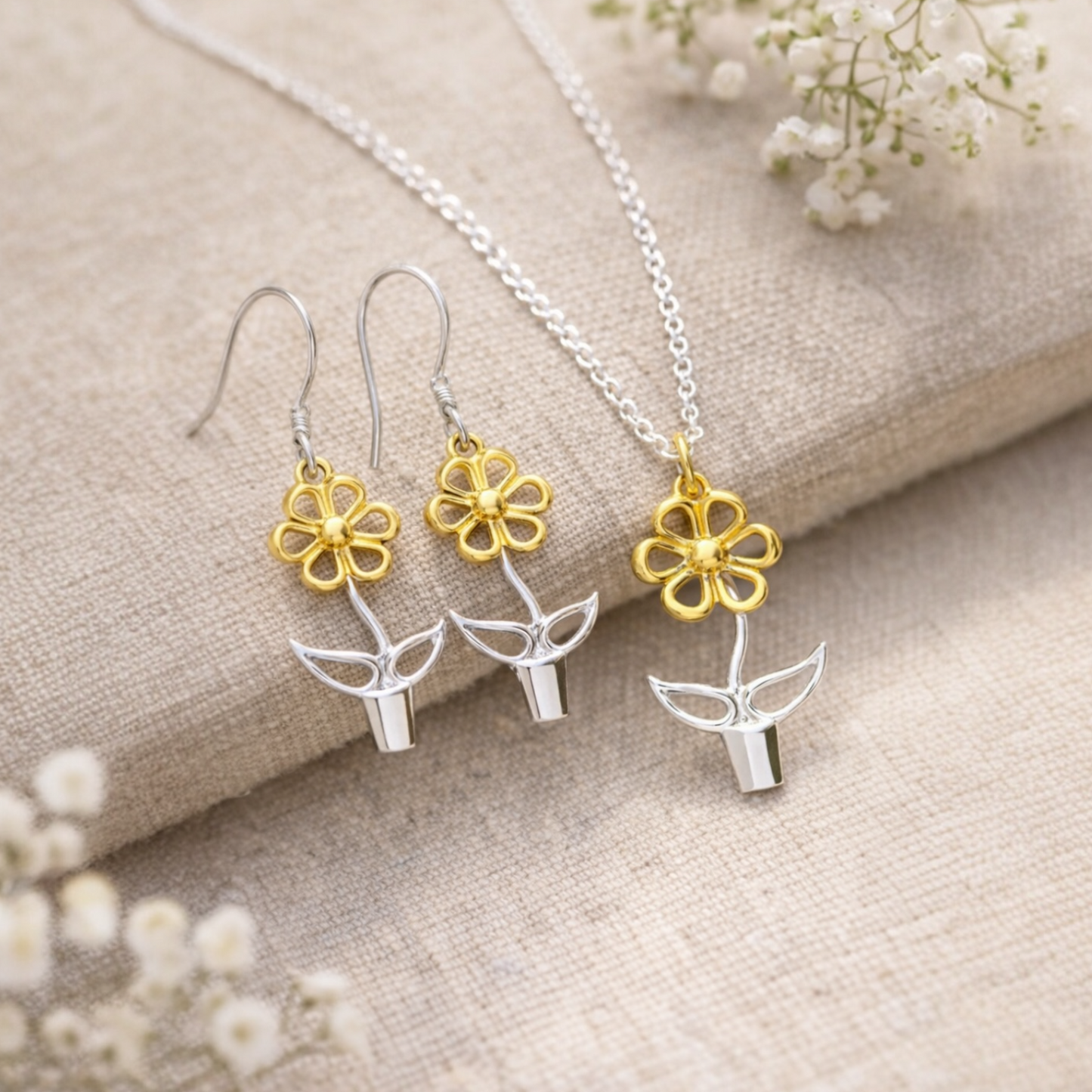 Blooming Joy - Flower Pot Earrings - Twelve Silver Trees