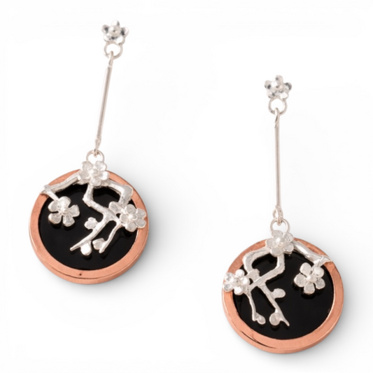 Sakura Blossom Drop Earrings - Twelve Silver Trees