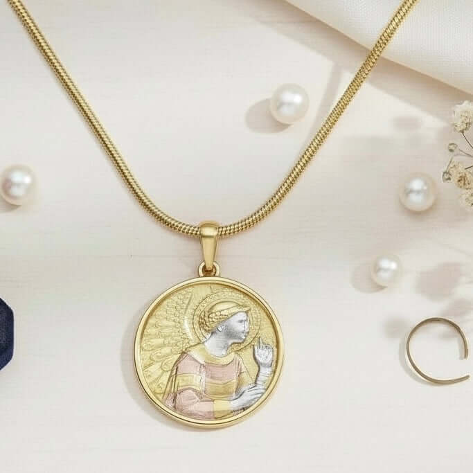 Sterling Silver Archangel Gabriel Pendant - Twelve Silver Trees