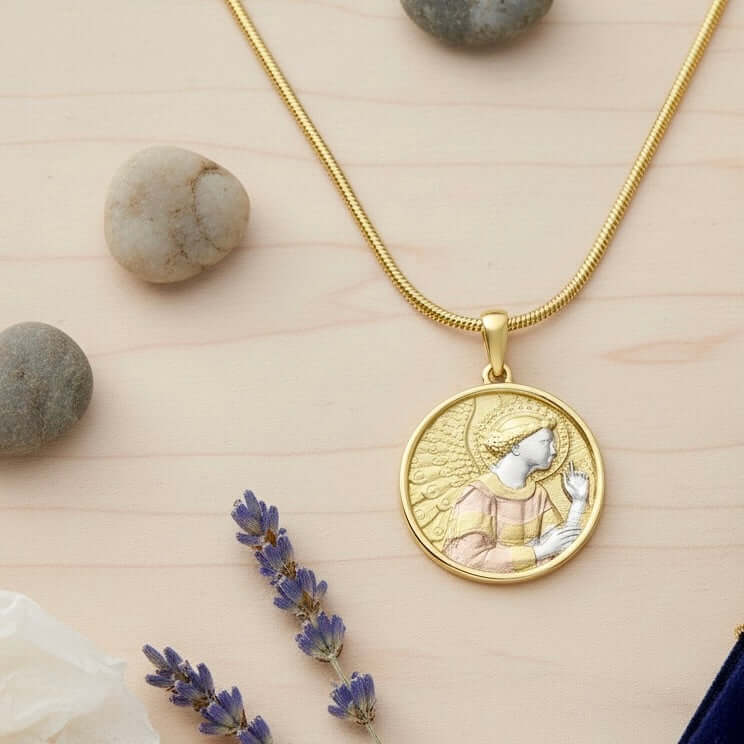 Sterling Silver Archangel Gabriel Pendant - Twelve Silver Trees