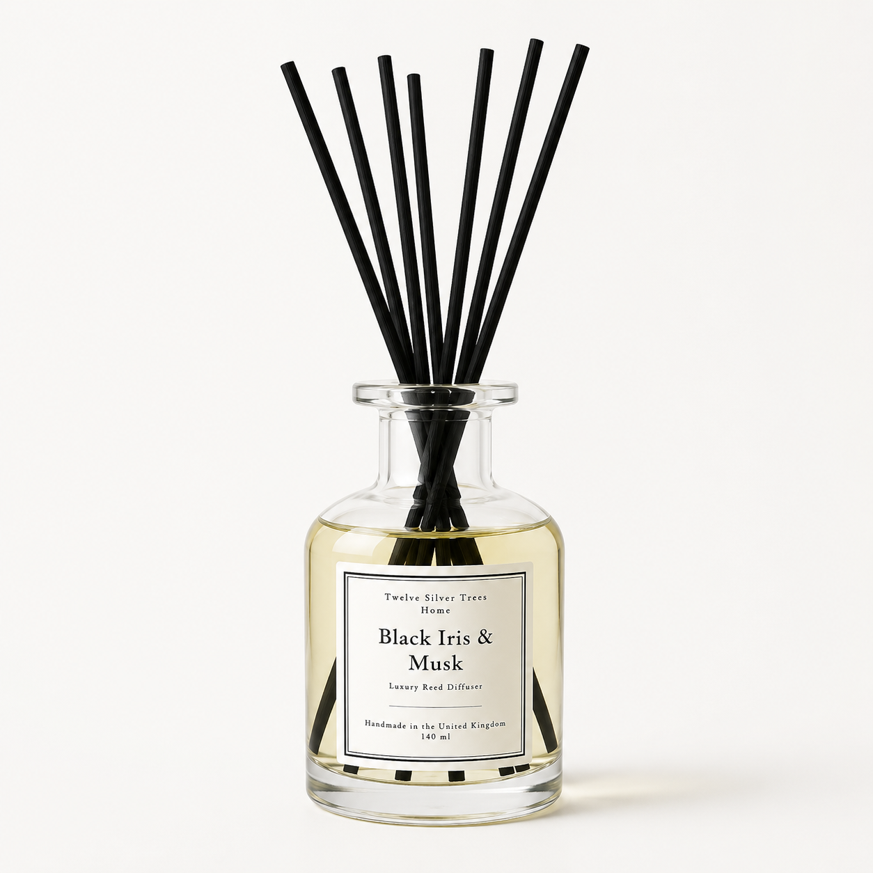 Handmade Black Iris & Musk Luxury Reed Diffuser - Twelve Silver Trees