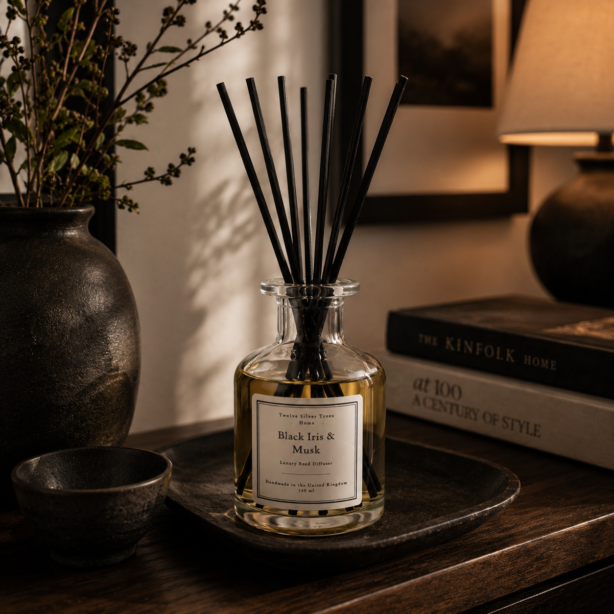 Handmade Tuscan Leather Luxury Reed Diffuser - Twelve Silver Trees