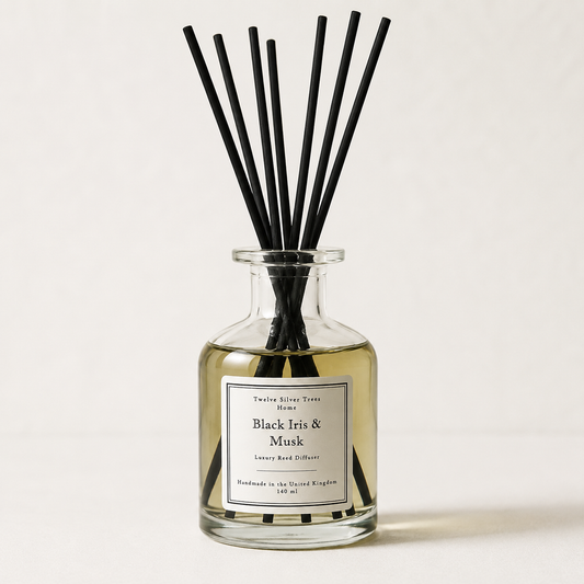 Handmade Tuscan Leather Luxury Reed Diffuser - Twelve Silver Trees