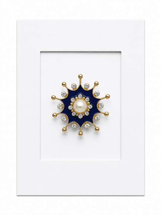Midnight Star Keepsake Card – Pearl & Crystal Brooch - Twelve Silver Trees