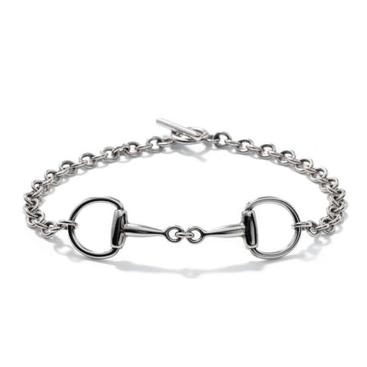 Sterling Silver Eggbutt Single Snaffle Bracelet - Twelve Silver Trees