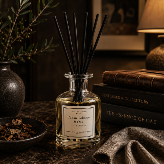 Handmade Cuban Tobacco & Oak Luxury Reed Diffuser - Twelve Silver Trees