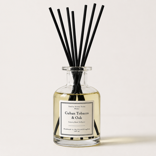 Handmade Cuban Tobacco & Oak Luxury Reed Diffuser - Twelve Silver Trees