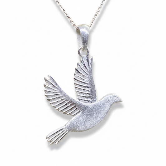 Sterling Silver Dove of Peace Pendant - Twelve Silver Trees