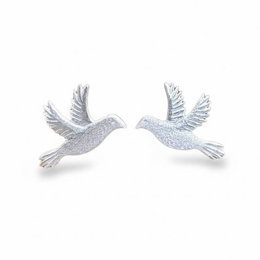 Sterling Silver Dove Of Peace Earrings - Twelve Silver Trees