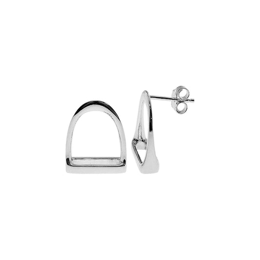 Sterling Silver Large Stirrup Earrings - Twelve Silver Trees