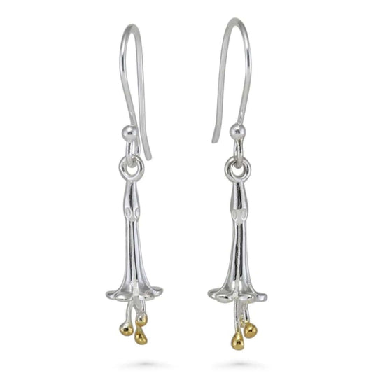 Foxglove Bloom Earrings – Sterling Silver & Gold Accents - Twelve Silver Trees