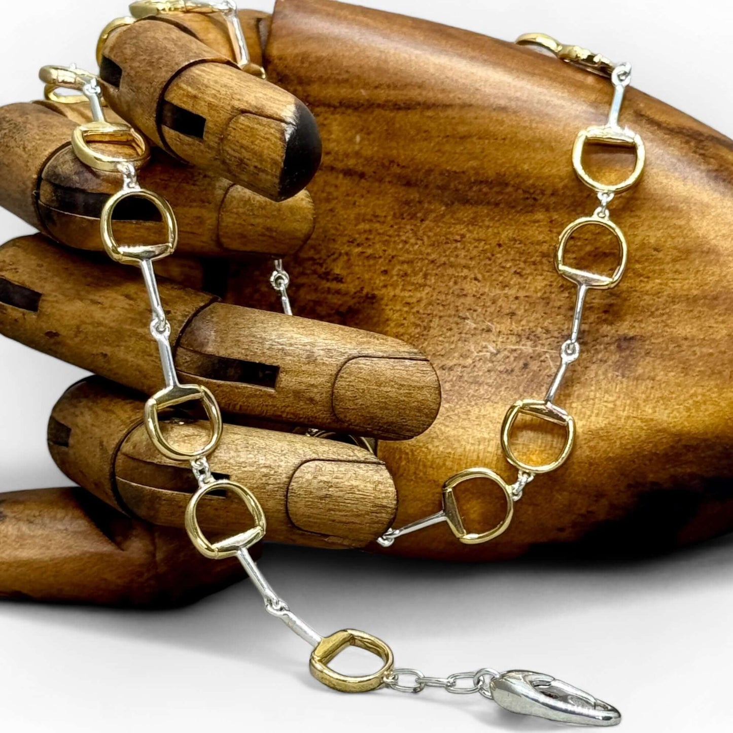 Signature Sterling Silver & 18ct Gold Snaffle Necklace - Twelve Silver Trees