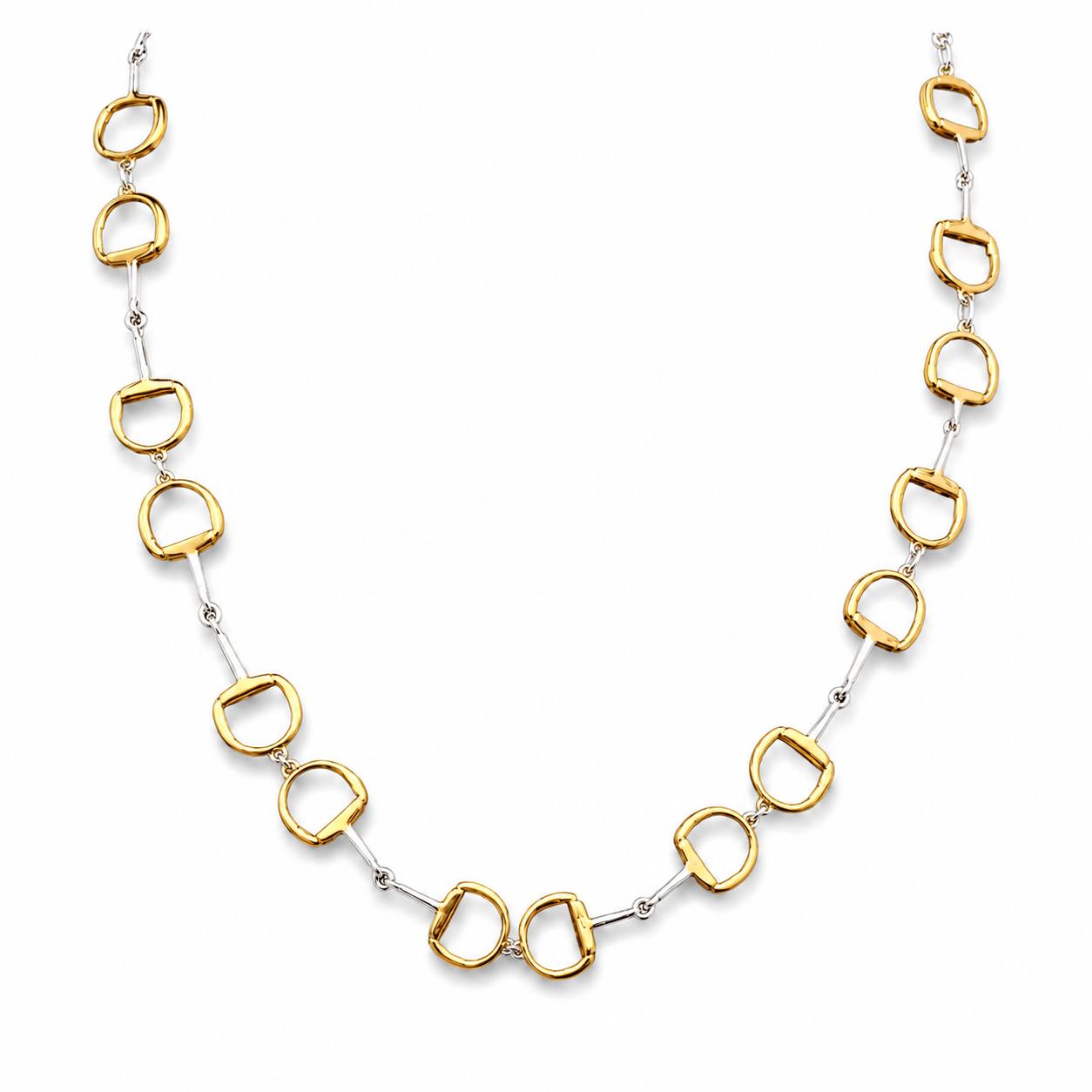 Signature Sterling Silver & 18ct Gold Snaffle Necklace - Twelve Silver Trees