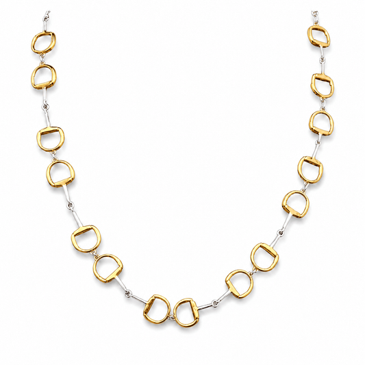 Signature Sterling Silver & 18ct Gold Snaffle Necklace - Twelve Silver Trees