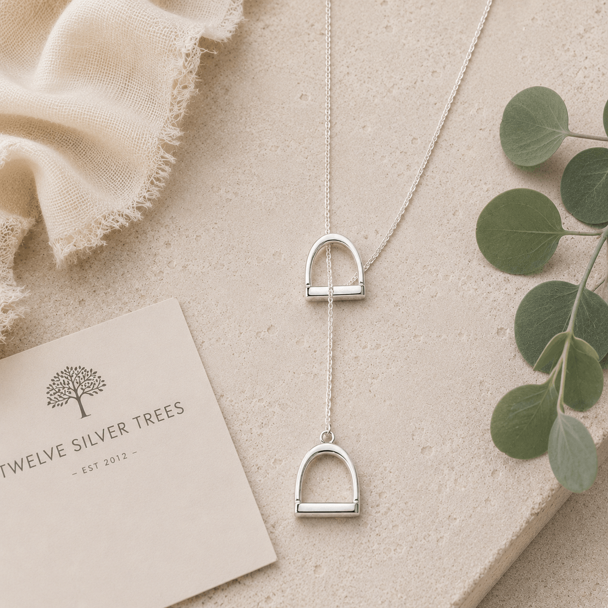 Sterling Silver Loop Through Stirrup Necklace – Large - Twelve Silver Trees
