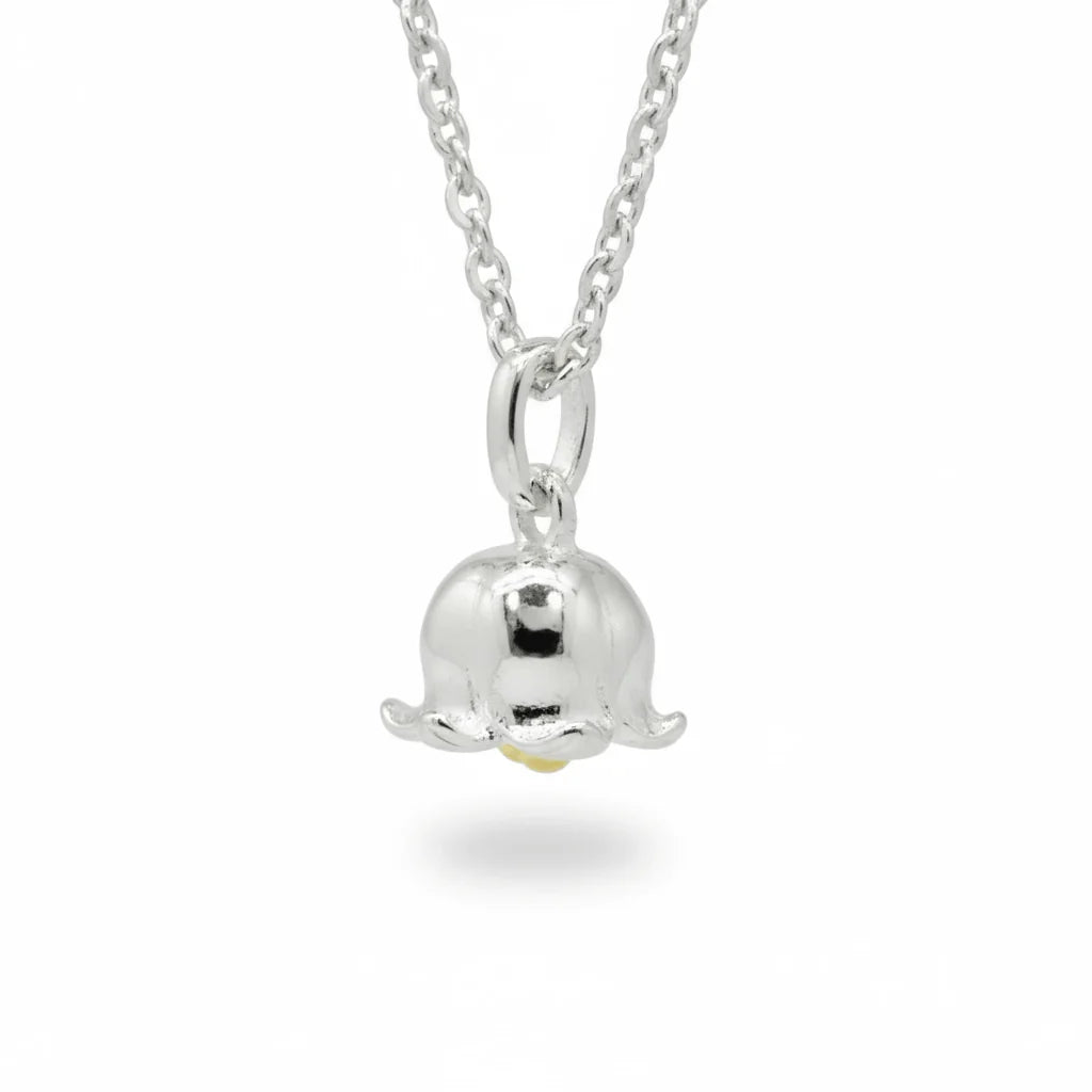 Lily of the Valley Pendant Necklace in Sterling Silver & Gold - Twelve Silver Trees