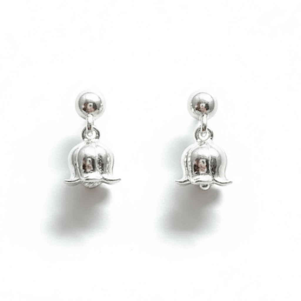 Lily of the Valley Stud Earrings in Sterling Silver & Gold - Twelve Silver Trees
