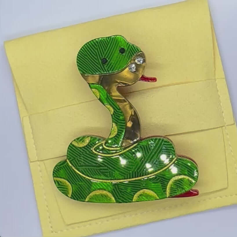 Handmade Acrylic Art Brooch - The Sassy Snake - Twelve Silver Trees