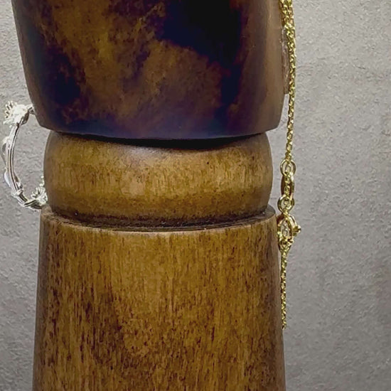 Daisy & Vine Leaves Two Tone Sterling Silver Flower Pendant - Twelve Silver Trees