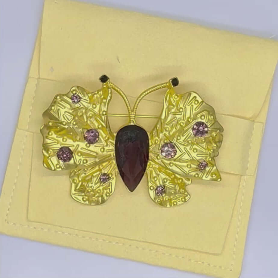 Crystal Set Butterfly Brooch - Twelve Silver Trees