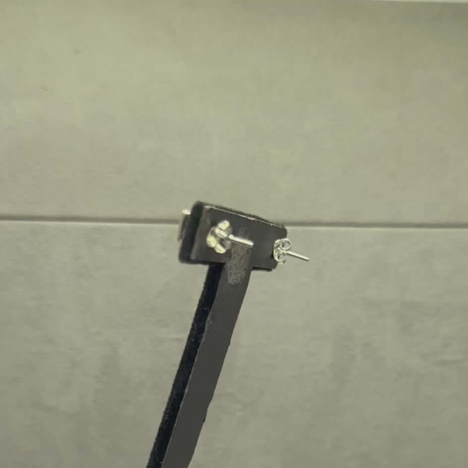 5mm Square Blue Topaz Sterling Silver Stud Earrings - Twelve Silver Trees