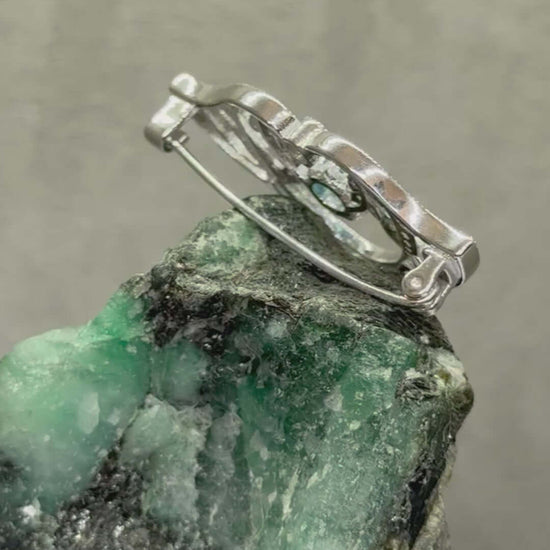 Belle Epoque Inspired Sterling Silver Brooch - Twelve Silver Trees