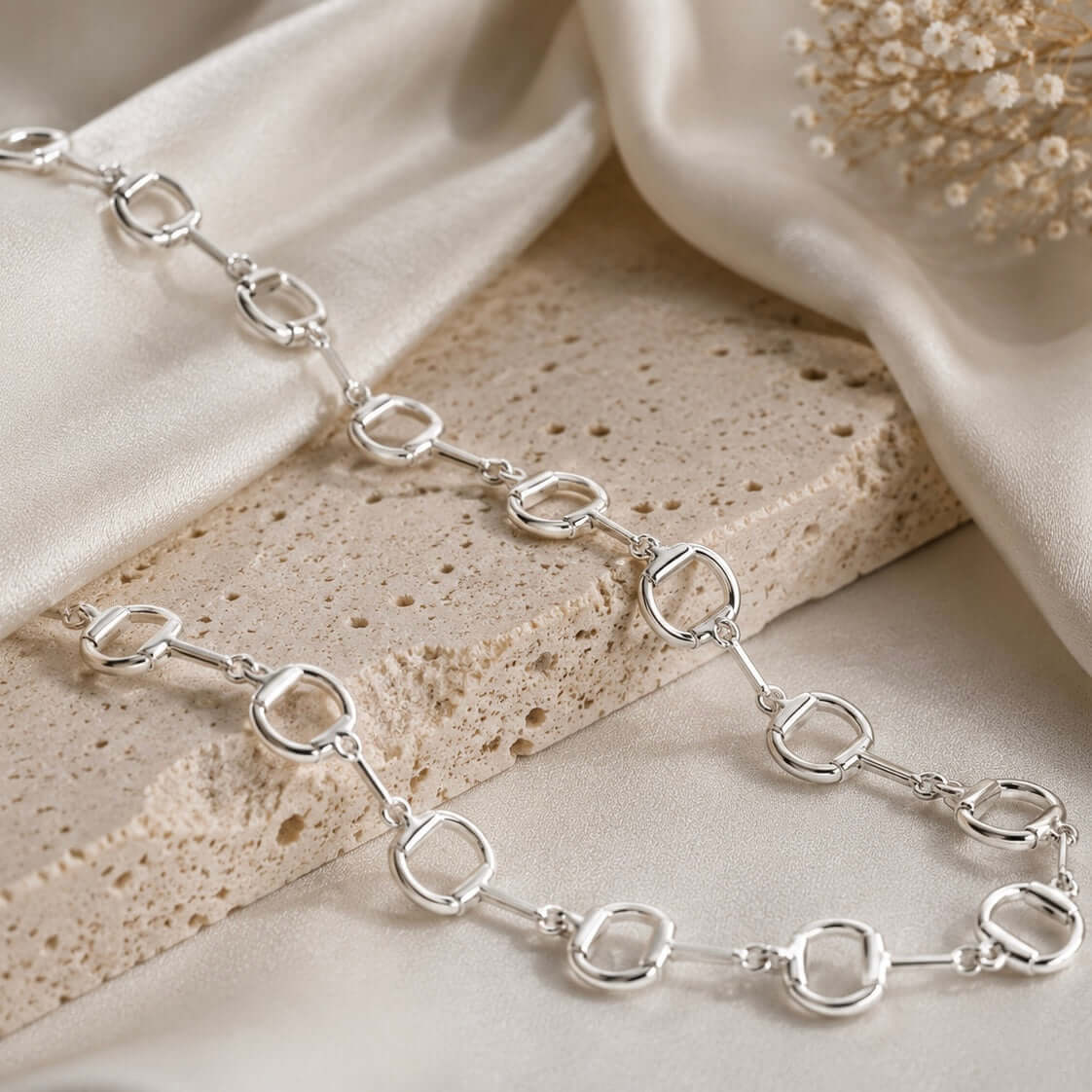 Signature Sterling Silver Snaffle Link Necklace - Twelve Silver Trees