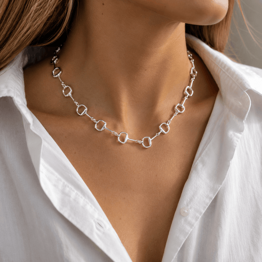 Signature Sterling Silver Snaffle Link Necklace - Twelve Silver Trees