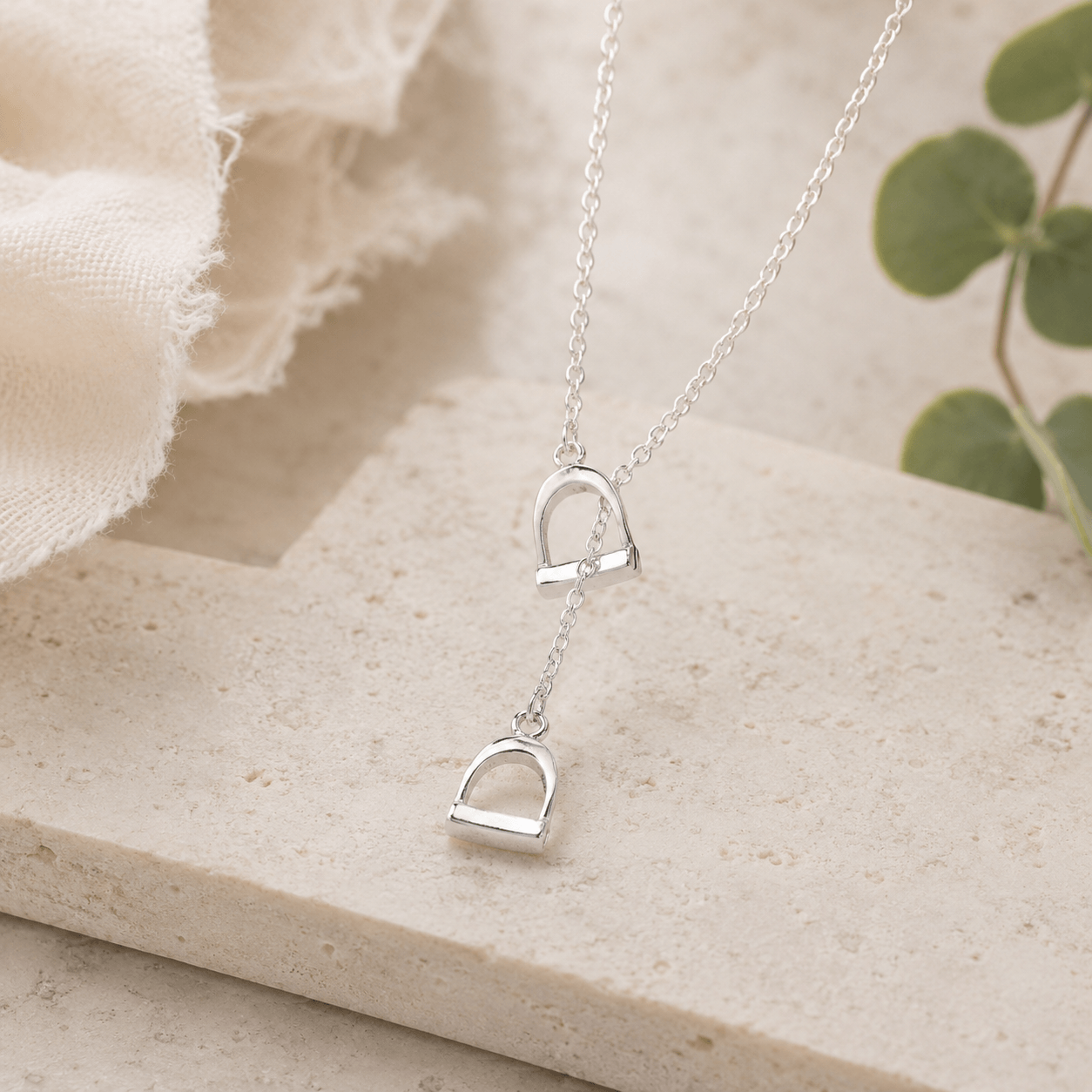 Sterling Silver Stirrup Drop Necklace – Small - Twelve Silver Trees