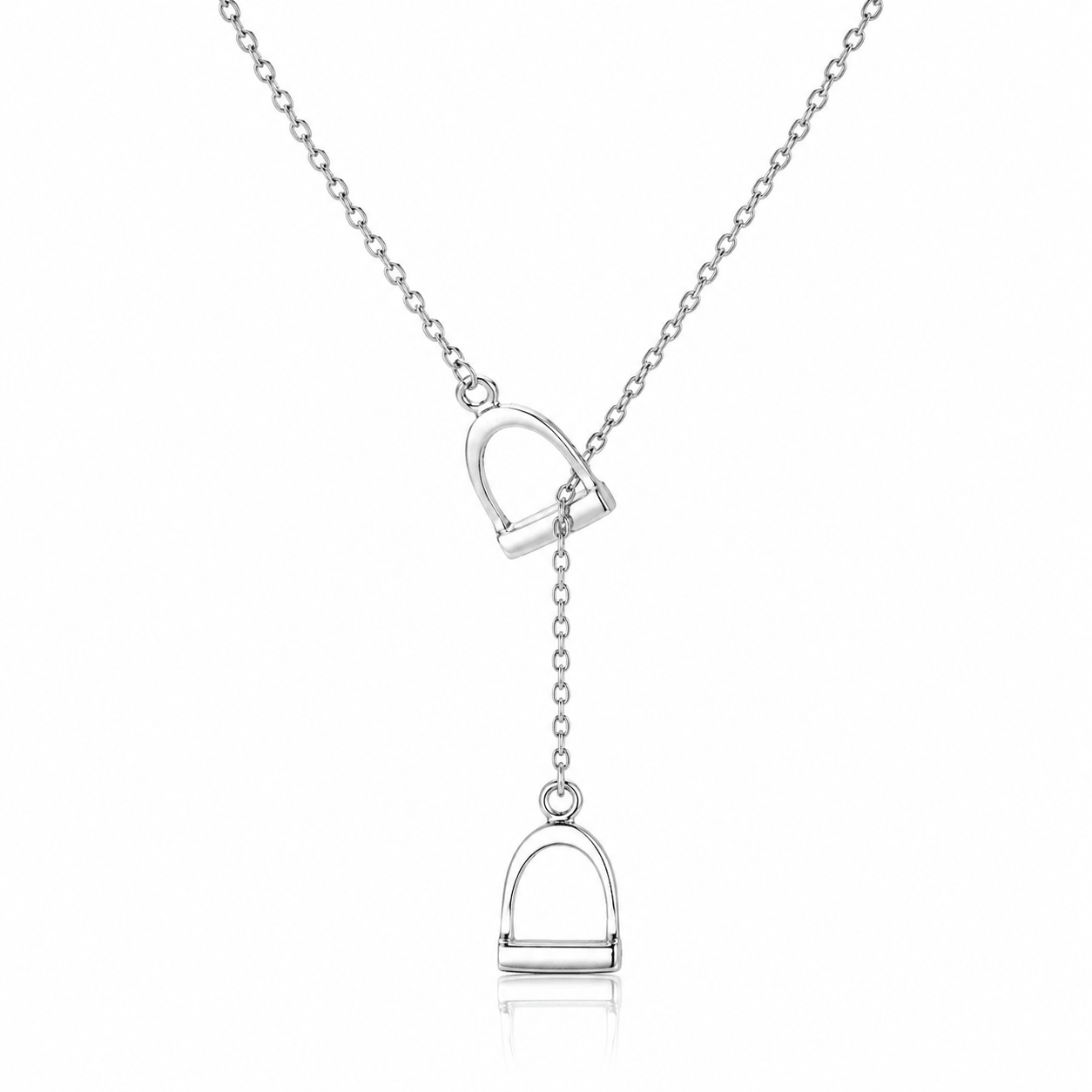 Sterling Silver Stirrup Drop Necklace – Small - Twelve Silver Trees