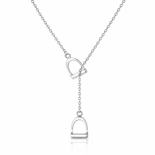 Sterling Silver Stirrup Drop Necklace – Small - Twelve Silver Trees