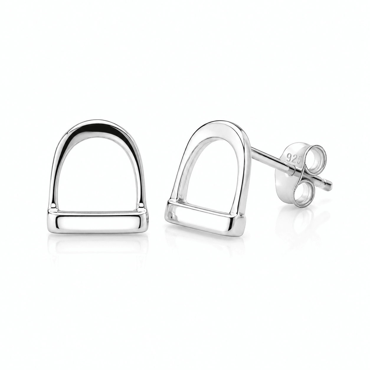 Sterling Silver Stirrup Stud Earrings – Small - Twelve Silver Trees