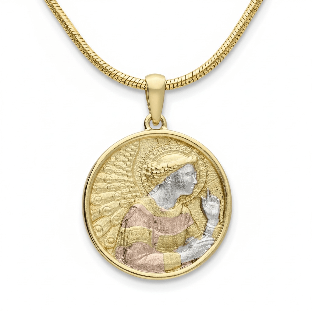 Sterling Silver Archangel Gabriel Pendant - Twelve Silver Trees