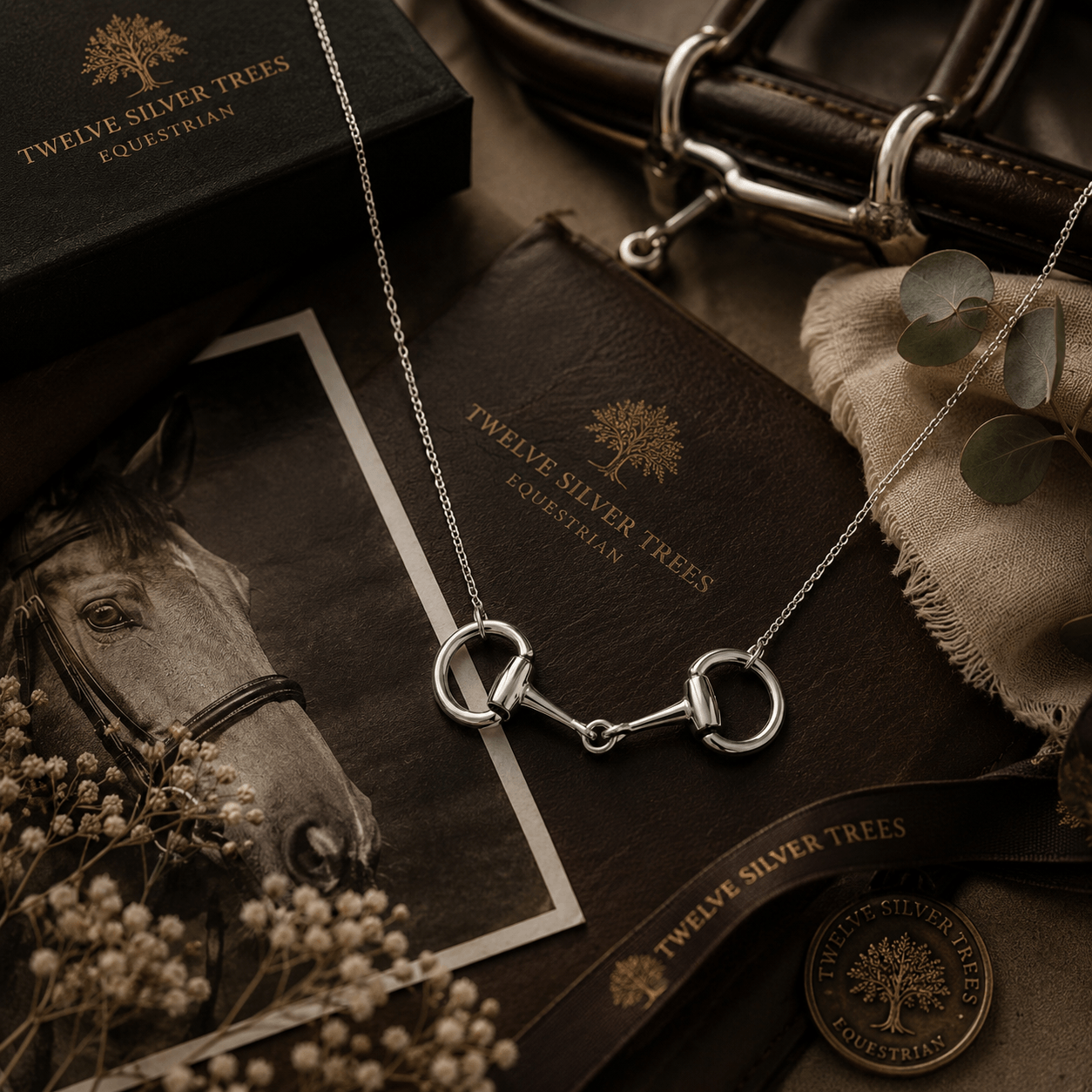Sterling Silver Classic Eggbutt Snaffle Necklace - Twelve Silver Trees