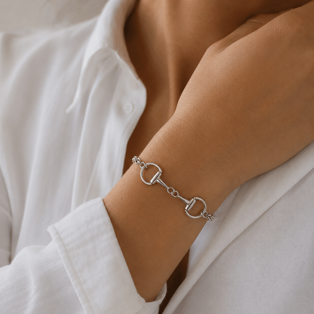 Sterling Silver Eggbutt Single Snaffle Bracelet - Twelve Silver Trees