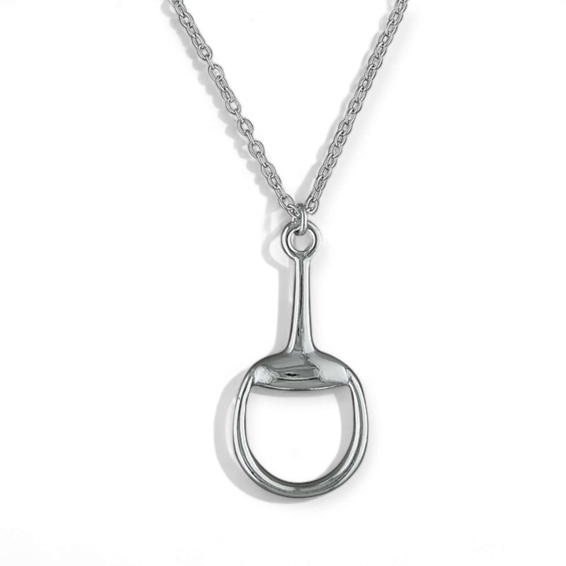 Sterling Silver Single Snaffle Pendant Necklace - Twelve Silver Trees