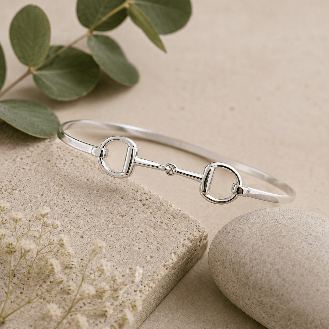 Sterling Silver Snaffle Cuff Bracelet - Twelve Silver Trees