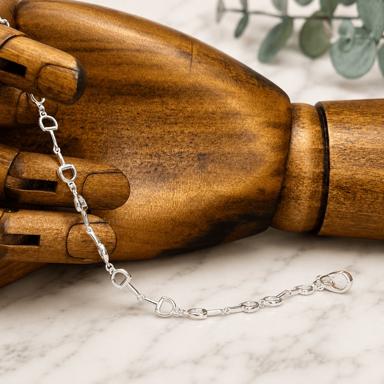 Continuous Sterling Silver Snaffle Link Bracelet - Twelve Silver Trees