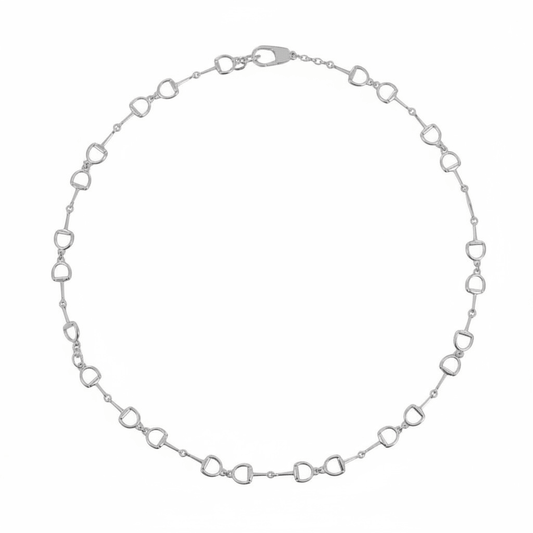 Continuous Snaffle Necklace in Solid Sterling Silver - Twelve Silver Trees