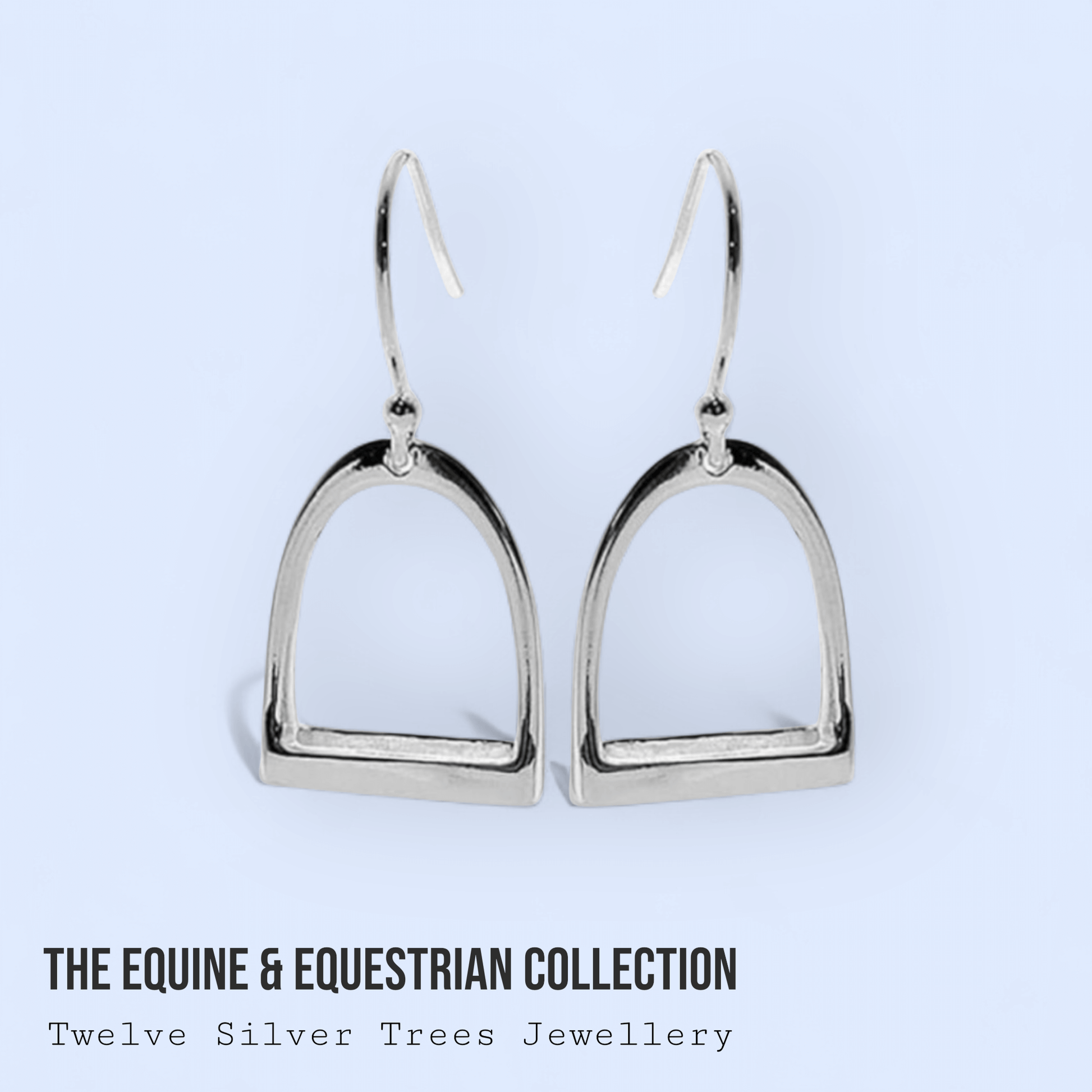 Sterling Silver Stirrup Drop Earrings - Twelve Silver Trees