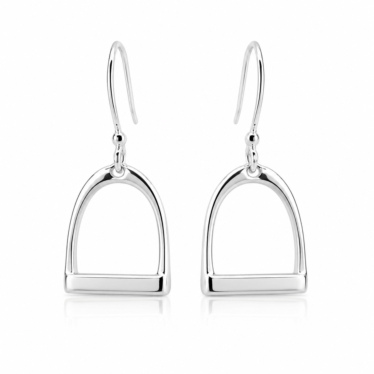 Sterling Silver Stirrup Drop Earrings - Twelve Silver Trees