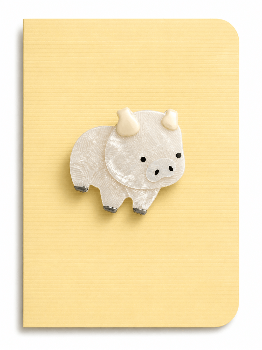 Pig Keepsake Brooch Card - Twelve Silver Trees