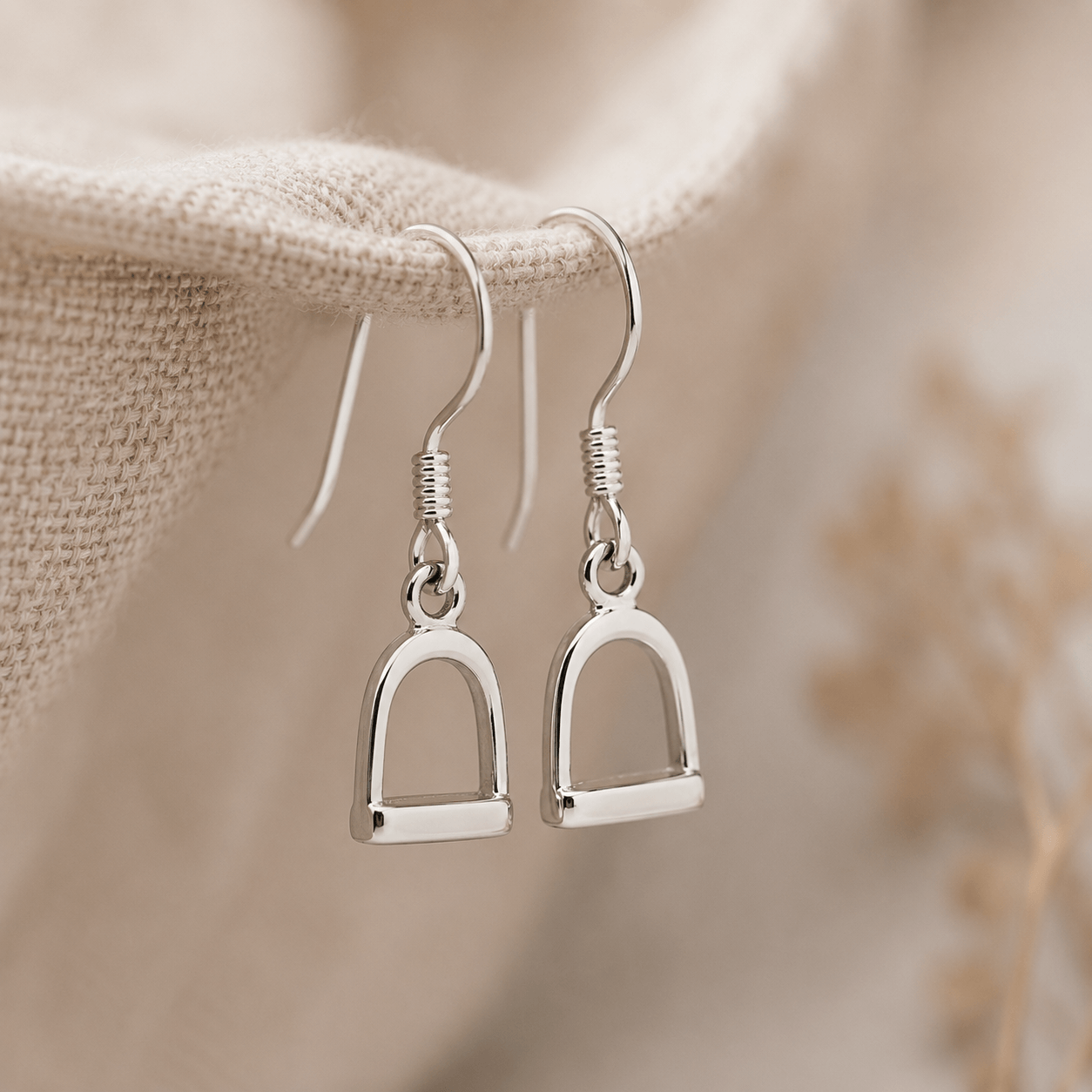 Sterling Silver Small Stirrup Hook Earrings - Twelve Silver Trees