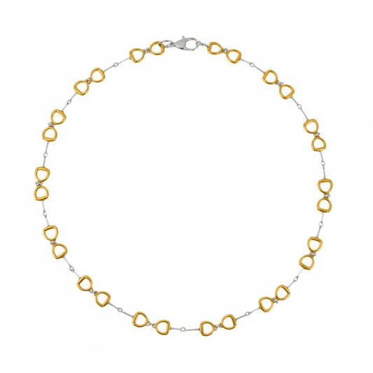 Continuous Snaffle Necklace in Sterling Silver & 18ct Gold Vermeil - Twelve Silver Trees